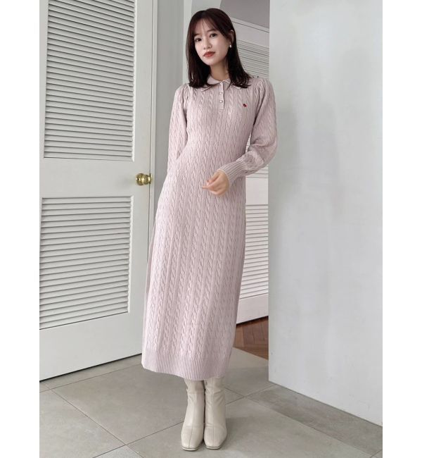 dazzlin「【POLO BCSコラボ/20周年記念復刻！】ケーブルポロニットワンピース」|ワンピース|