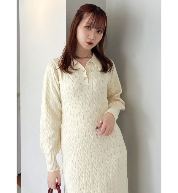 dazzlin「【POLO BCSコラボ/20周年記念復刻！】ケーブルポロニットワンピース」|ワンピース|
