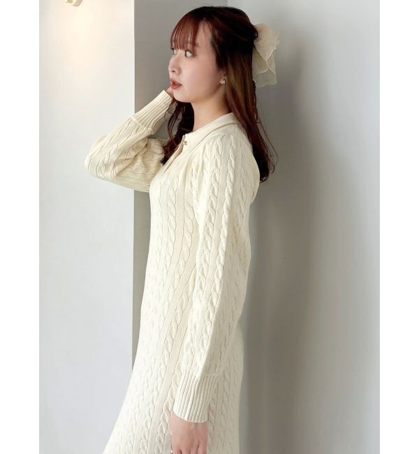 dazzlin「【POLO BCSコラボ/20周年記念復刻！】ケーブルポロニットワンピース」|ワンピース|