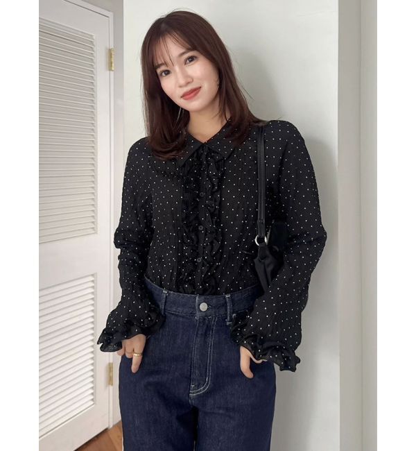 dazzlin「シュリンクフラワーショートシャツ」|シャツ・ブラウス|