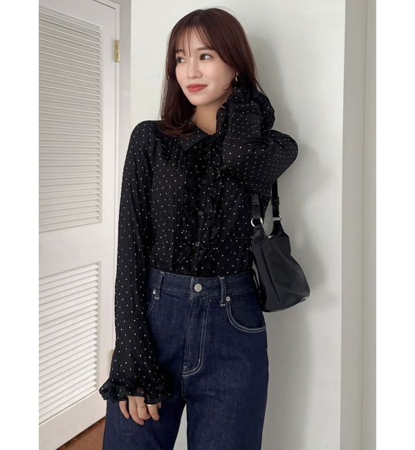 dazzlin「シュリンクフラワーショートシャツ」|シャツ・ブラウス|