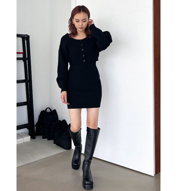 EMODA「2ピースダブルフェイスニットワンピース」|ワンピース|