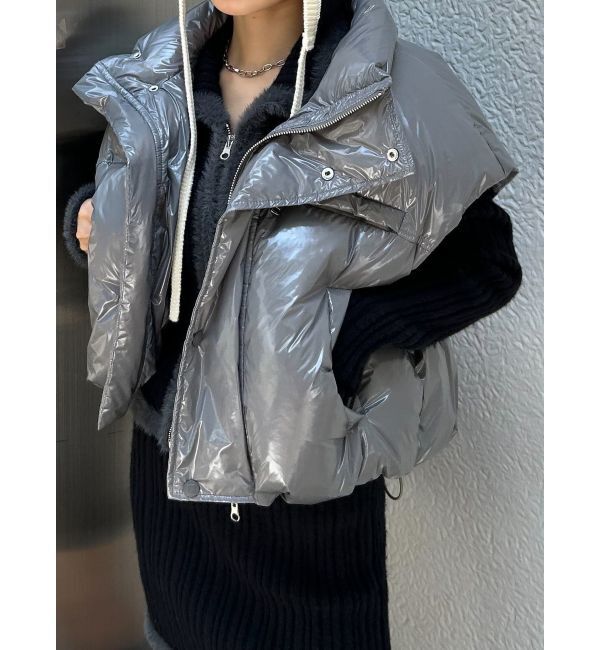 EMODA「コンパクトパッファーダウンベスト」|ダウンベスト・ベスト|グレー