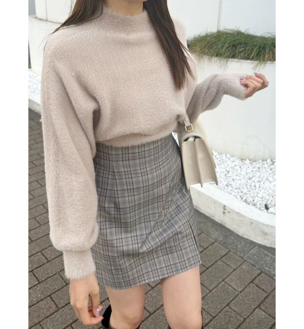 MERCURYDUO「ハイネックミニシャギーコンパクトニット」|ニット・セーター|