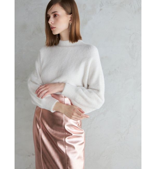 MERCURYDUO「ハイネックミニシャギーコンパクトニット」|ニット・セーター|