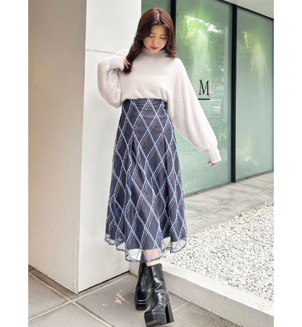 MERCURYDUO「ハイネックミニシャギーコンパクトニット」|ニット・セーター|