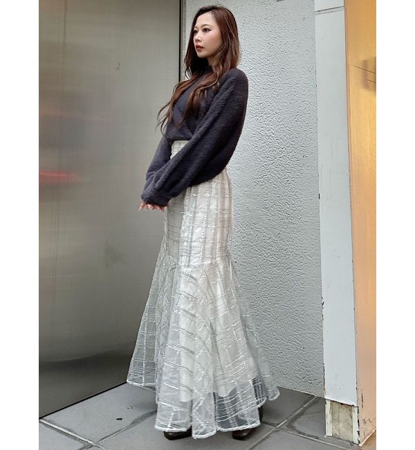 MERCURYDUO「ハイネックミニシャギーコンパクトニット」|ニット・セーター|