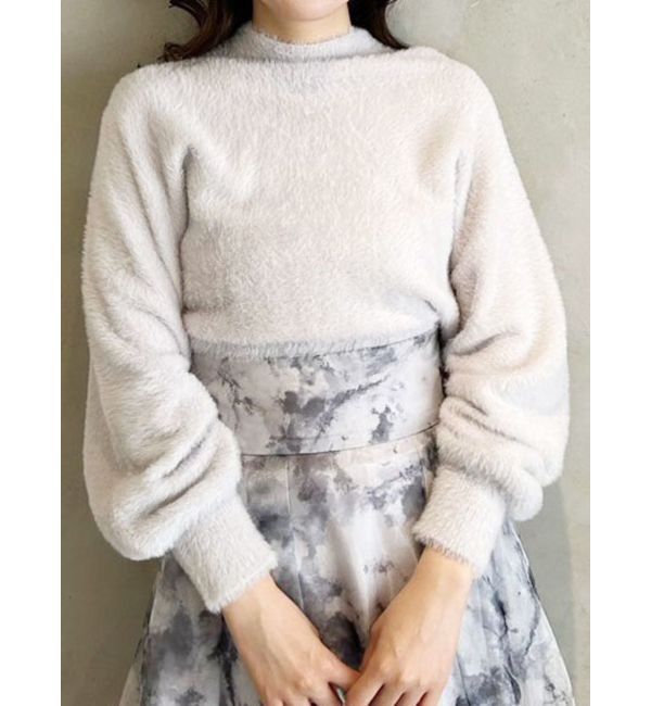 MERCURYDUO「ハイネックミニシャギーコンパクトニット」|ニット・セーター|ラベンダー