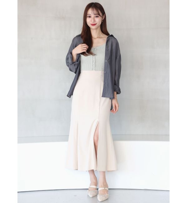 MERCURYDUO「バックスリットシアーシャツ」|シャツ・ブラウス|