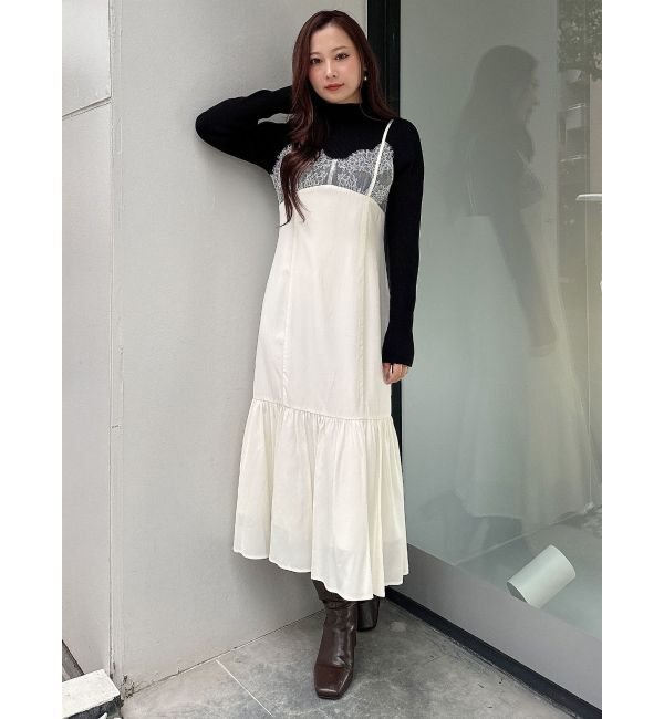 MERCURYDUO「ランジェリー風キャミドッキングワンピース」|ワンピース|