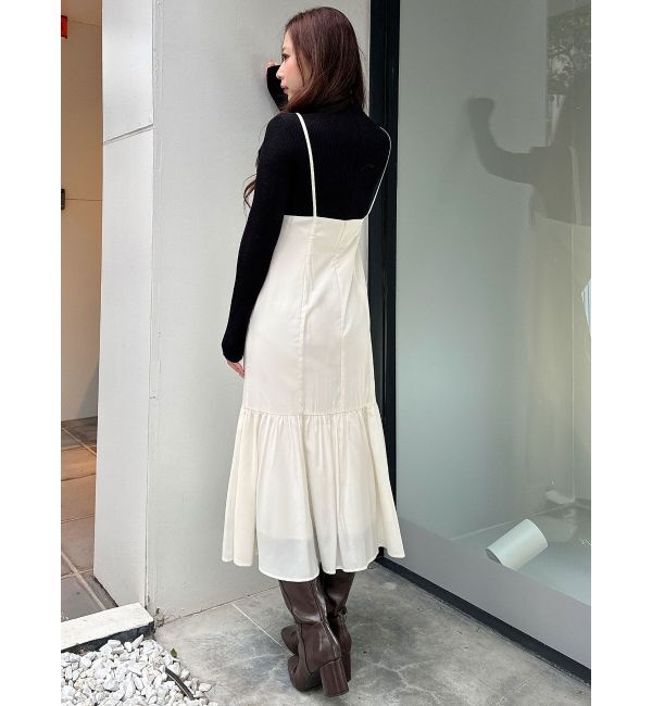 MERCURYDUO「ランジェリー風キャミドッキングワンピース」|ワンピース|