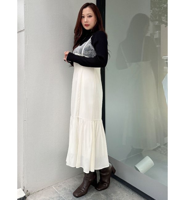 MERCURYDUO「ランジェリー風キャミドッキングワンピース」|ワンピース|