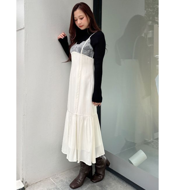 MERCURYDUO「ランジェリー風キャミドッキングワンピース」|ワンピース|