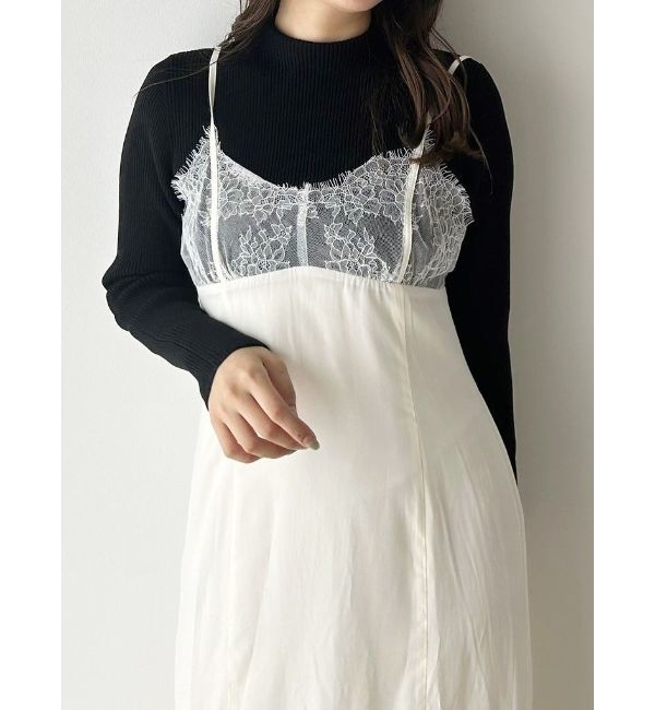 MERCURYDUO「ランジェリー風キャミドッキングワンピース」|ワンピース|