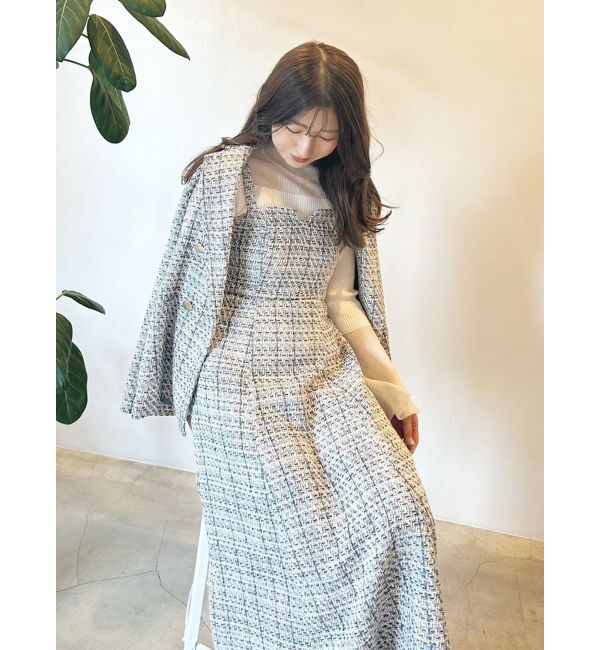 MERCURYDUO「シアー切替フレアスリーブニット」|ニット・セーター|