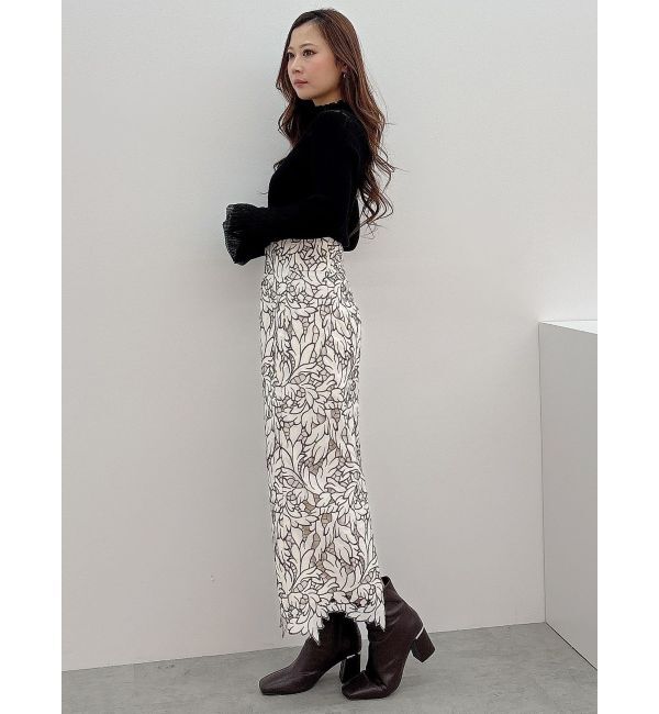 MERCURYDUO「シアー切替フレアスリーブニット」|ニット・セーター|