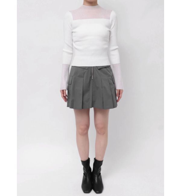 MERCURYDUO「シアー切替フレアスリーブニット」|ニット・セーター|