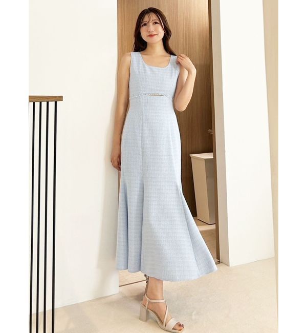 MERCURYDUO「カットアウトツイードマーメイドワンピース」|ワンピース|