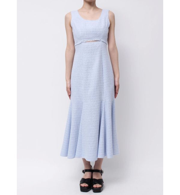 MERCURYDUO「カットアウトツイードマーメイドワンピース」|ワンピース|