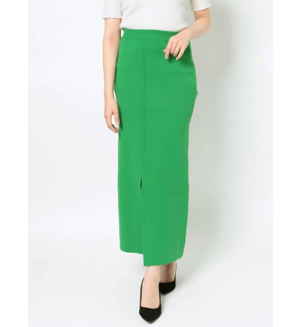 MURUA「タイトスリットニットスカート」|スカート|グリーン