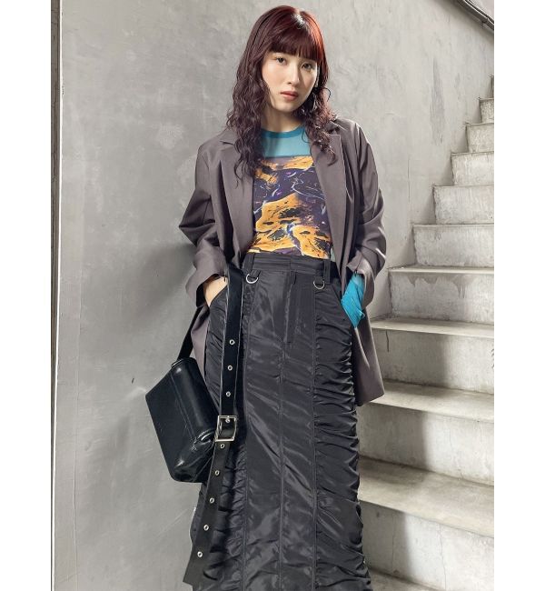 MURUA「シャーリングロングスカート」|スカート|