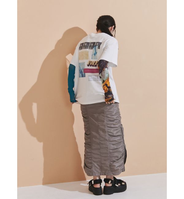 MURUA「シャーリングロングスカート」|スカート|