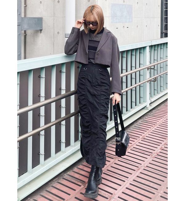 MURUA「シャーリングロングスカート」|スカート|