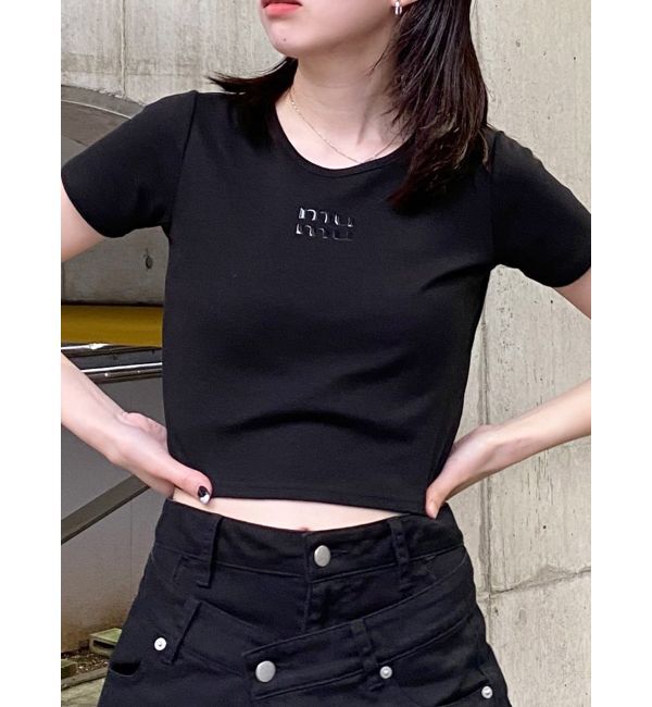 MURUA「クリアmumuクロップトTシャツ」|Tシャツ・カットソー|ブラック