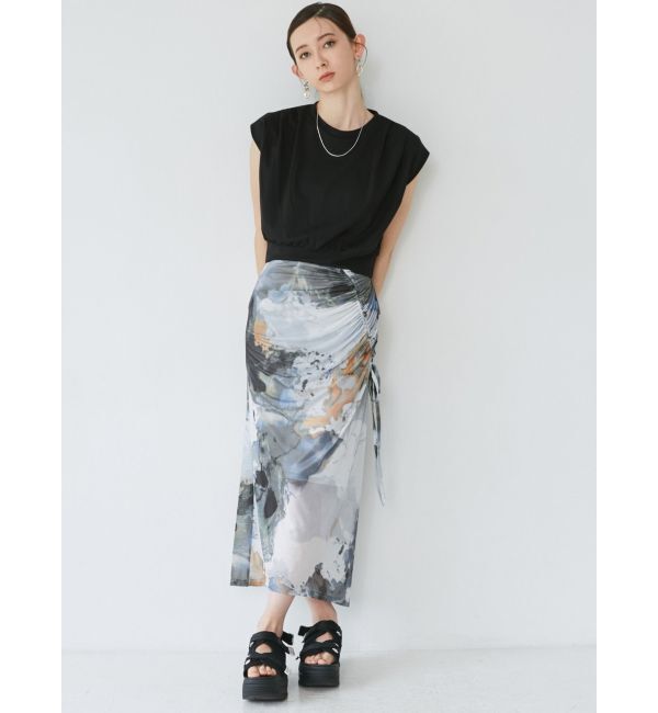 MURUA「アシメドローストリングナロースカート」|スカート|