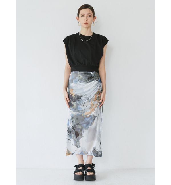 MURUA「アシメドローストリングナロースカート」|スカート|