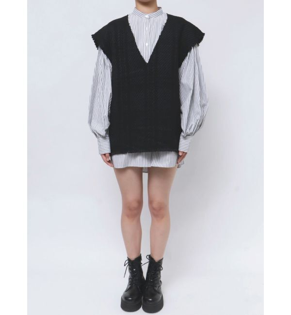 MURUA「オリジナルツイードシャツワンピース【2way】」|ワンピース|