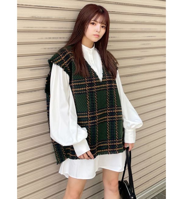 MURUA「オリジナルツイードシャツワンピース【2way】」|ワンピース|