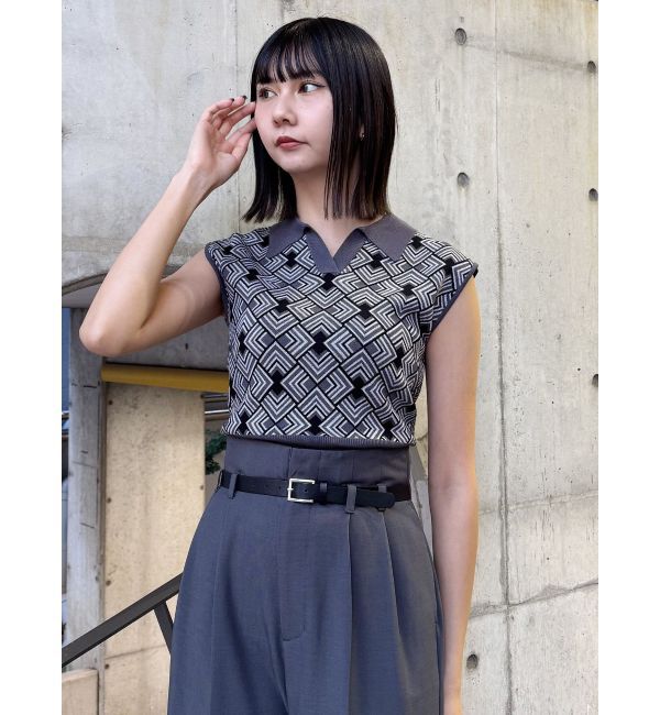 MURUA「ジオメトリックニットタンク」|タンクトップ|