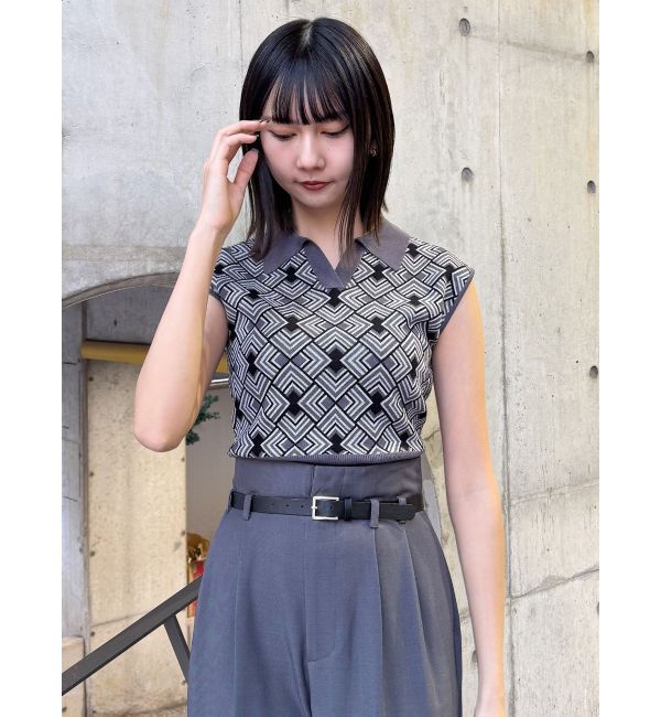 MURUA「ジオメトリックニットタンク」|タンクトップ|