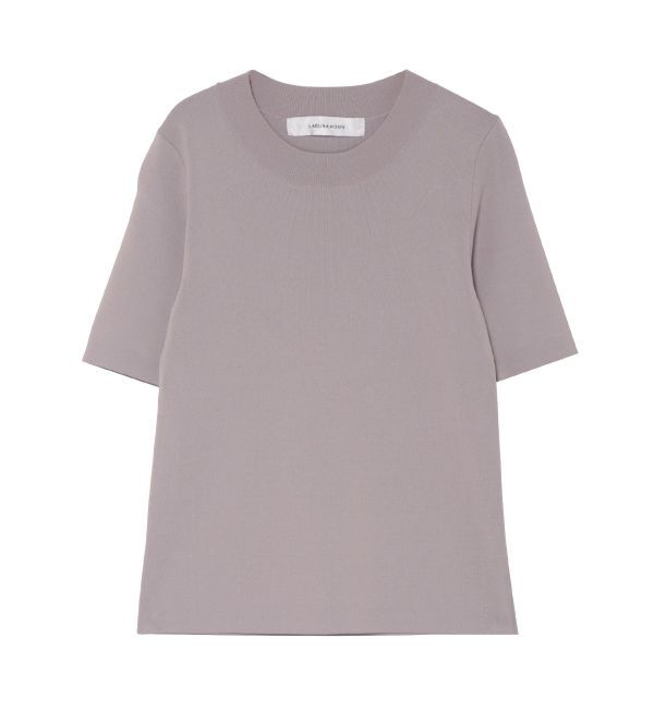 LAGUNAMOON「ミニマルハーフスリーブニットプルオーバー」|ニット・セーター|