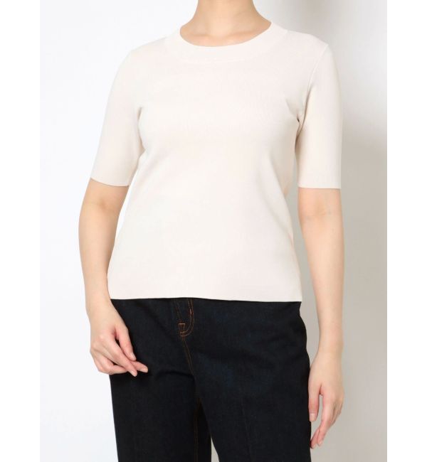 LAGUNAMOON「ミニマルハーフスリーブニットプルオーバー」|ニット・セーター|