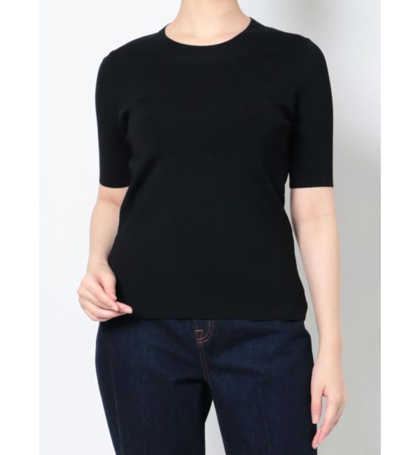 LAGUNAMOON「ミニマルハーフスリーブニットプルオーバー」|ニット・セーター|