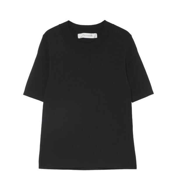 LAGUNAMOON「ミニマルハーフスリーブニットプルオーバー」|ニット・セーター|ブラック