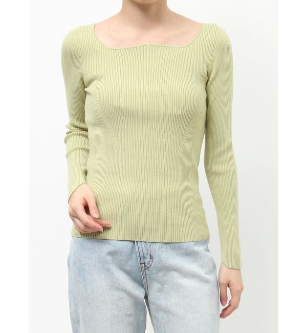 LAGUNAMOON「カーブネックデザインニットプルオーバー」|ニット・セーター|