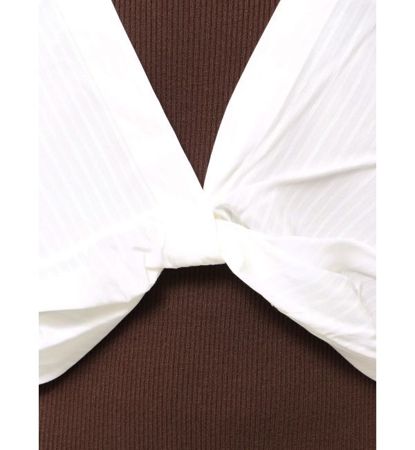 LAGUNAMOON「シャツドッキングリブニットワンピース」|ワンピース|