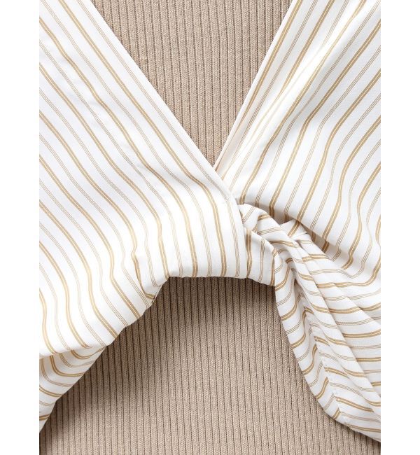 LAGUNAMOON「シャツドッキングリブニットワンピース」|ワンピース|