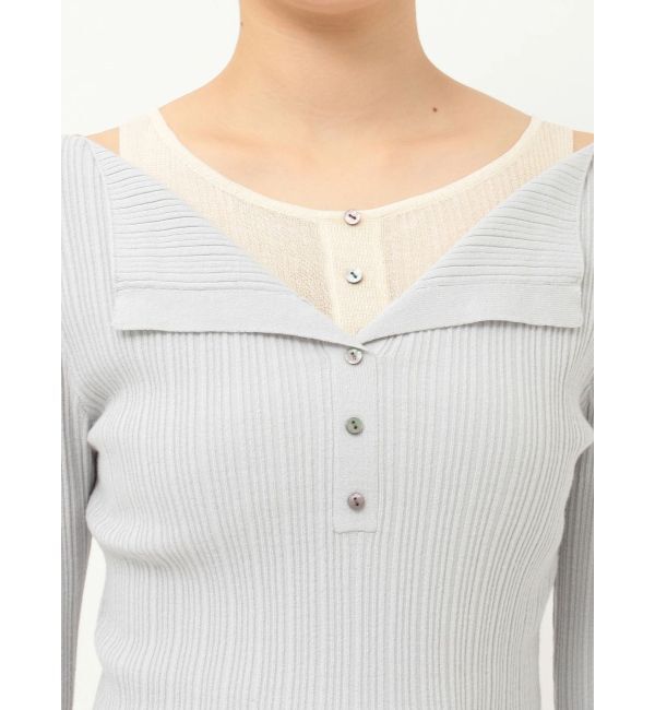 LAGUNAMOON「レイヤードライクリブニットプルオーバー」|ニット・セーター|