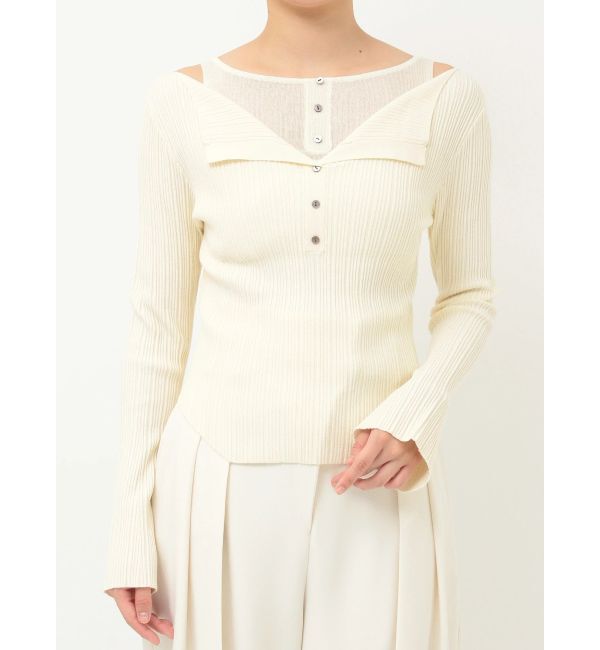 LAGUNAMOON「レイヤードライクリブニットプルオーバー」|ニット・セーター|