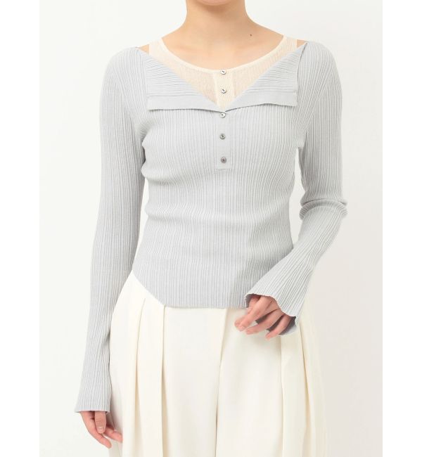 LAGUNAMOON「レイヤードライクリブニットプルオーバー」|ニット・セーター|