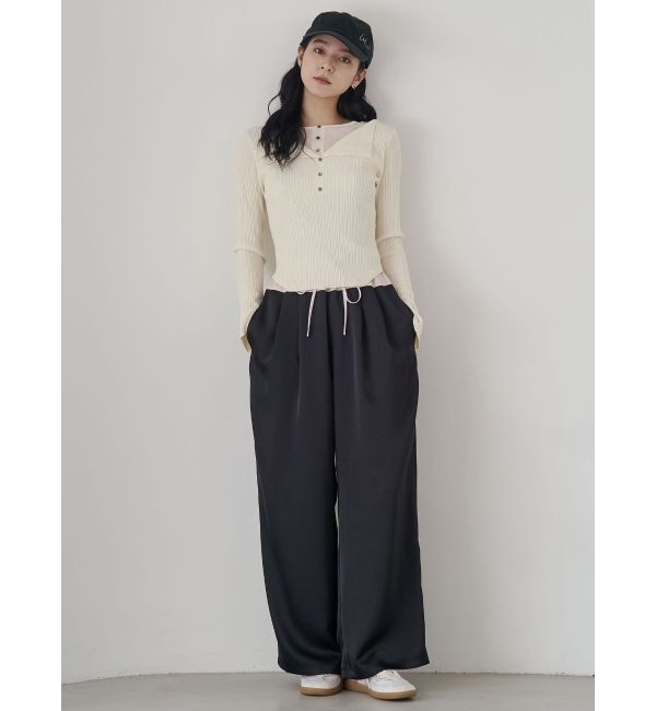 LAGUNAMOON「レイヤードライクリブニットプルオーバー」|ニット・セーター|