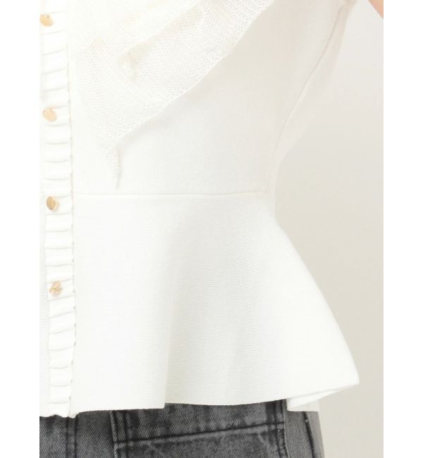 LAGUNAMOON「メッシュフリルペプラムニットプルオーバー」|ニット・セーター|