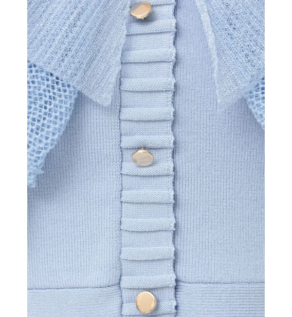 LAGUNAMOON「メッシュフリルペプラムニットプルオーバー」|ニット・セーター|