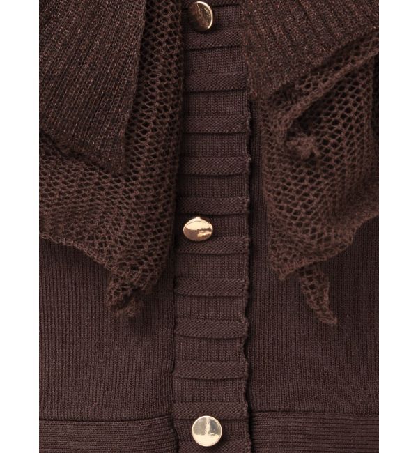 LAGUNAMOON「メッシュフリルペプラムニットプルオーバー」|ニット・セーター|