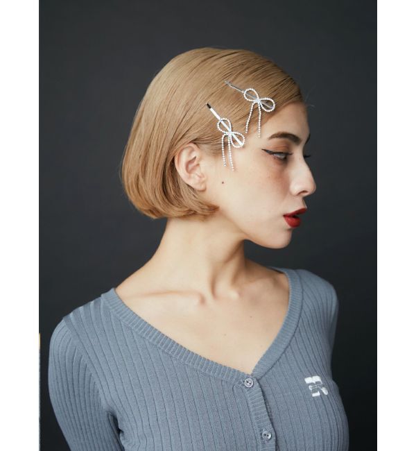 EVRIS「RHINESTONE RIBBON ヘアピン」|その他|