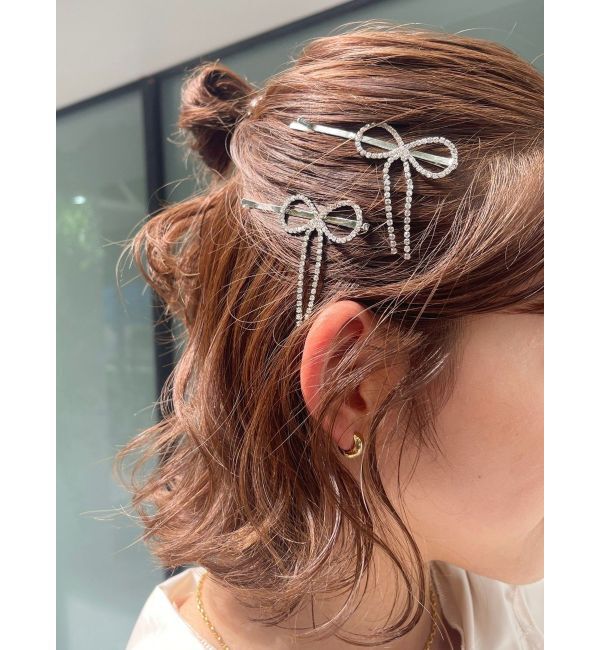 EVRIS「RHINESTONE RIBBON ヘアピン」|その他|
